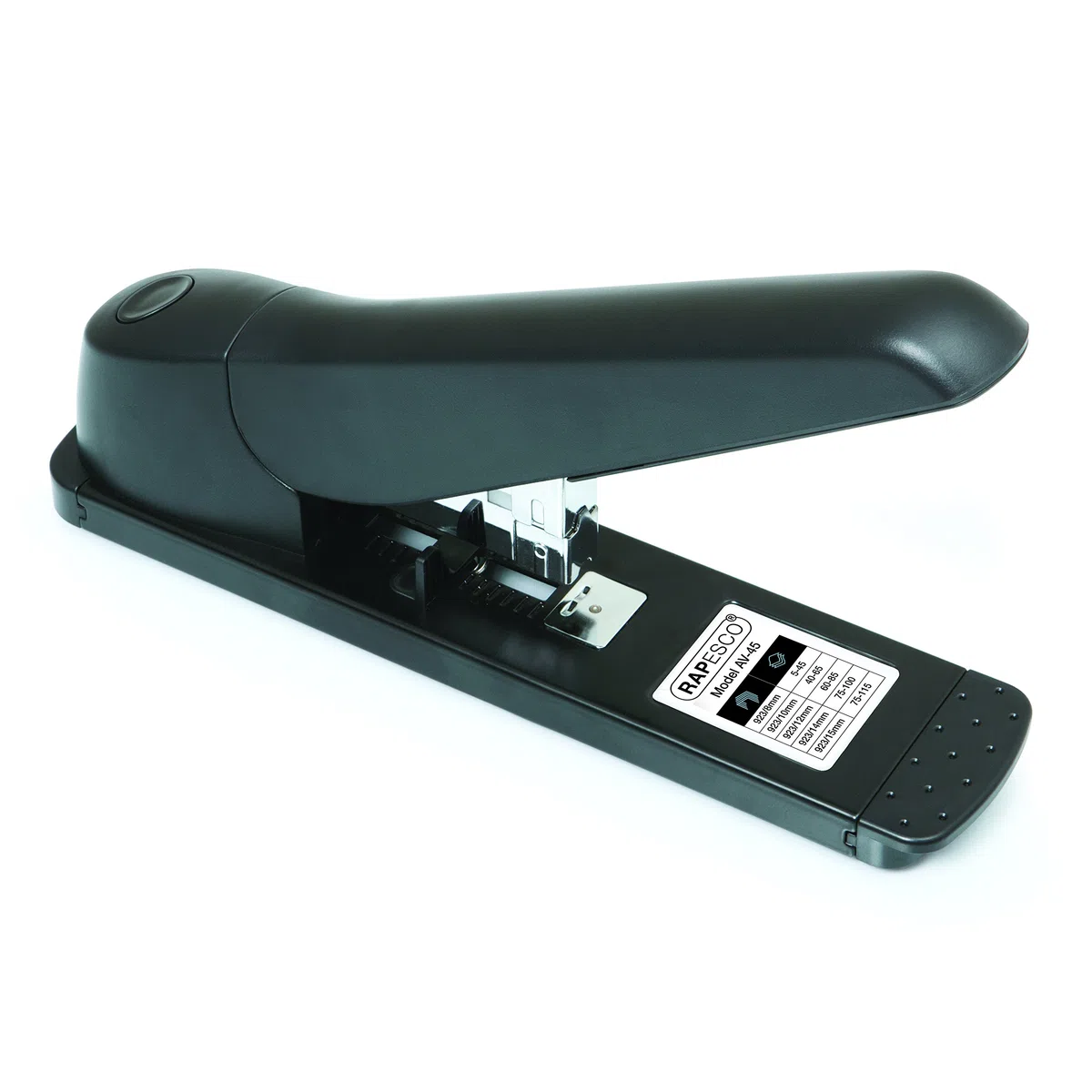 Rapesco 1063 AV-45 Grapadora de Gruesos, Capacidad de 115 Hojas, Usa Grapas 923/8-15 mm, Negro