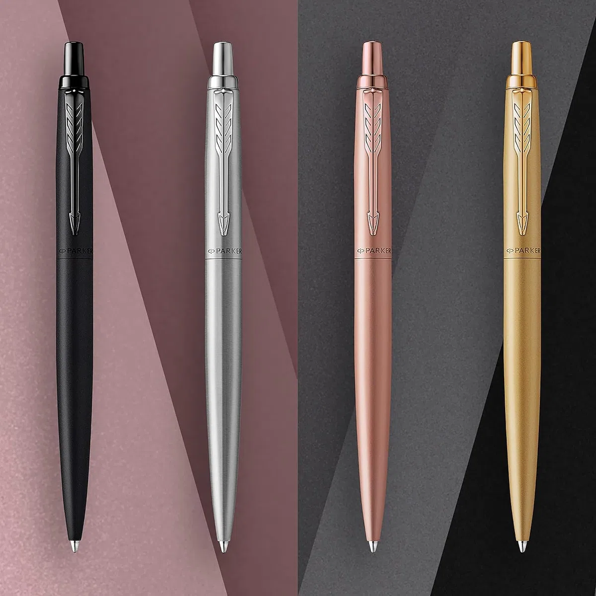 Parker Bolígrafo Jotter XL | Negro mate monocromático | Punta media | Tinta azul | Caja de regalo con estuche de terciopelo