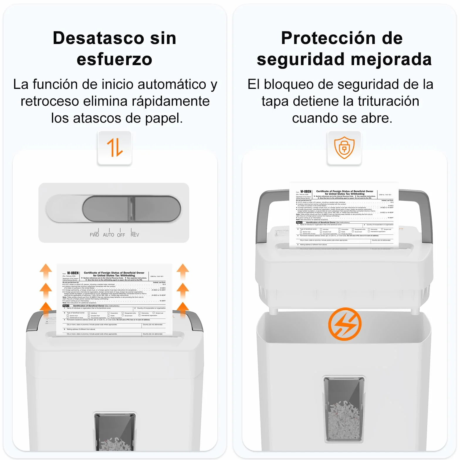 Bonsaii Destructora de Papel Microcortada de 10 Hojas, Nivel de Seguridad P4, con Depósito de 21 litros, Sistema Antiatascos y Protección contra Sobrecalentamiento, Ideal para Oficina/Hogar, C275-B