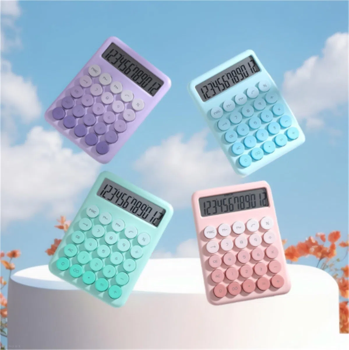 Calculadora, Calculadora De Escritorio Calculadora Sencilla For Estudiantes Calculadora Financiera De Oficina Pantalla LCD De 12 Dígitos Botón Sensible(Grün)