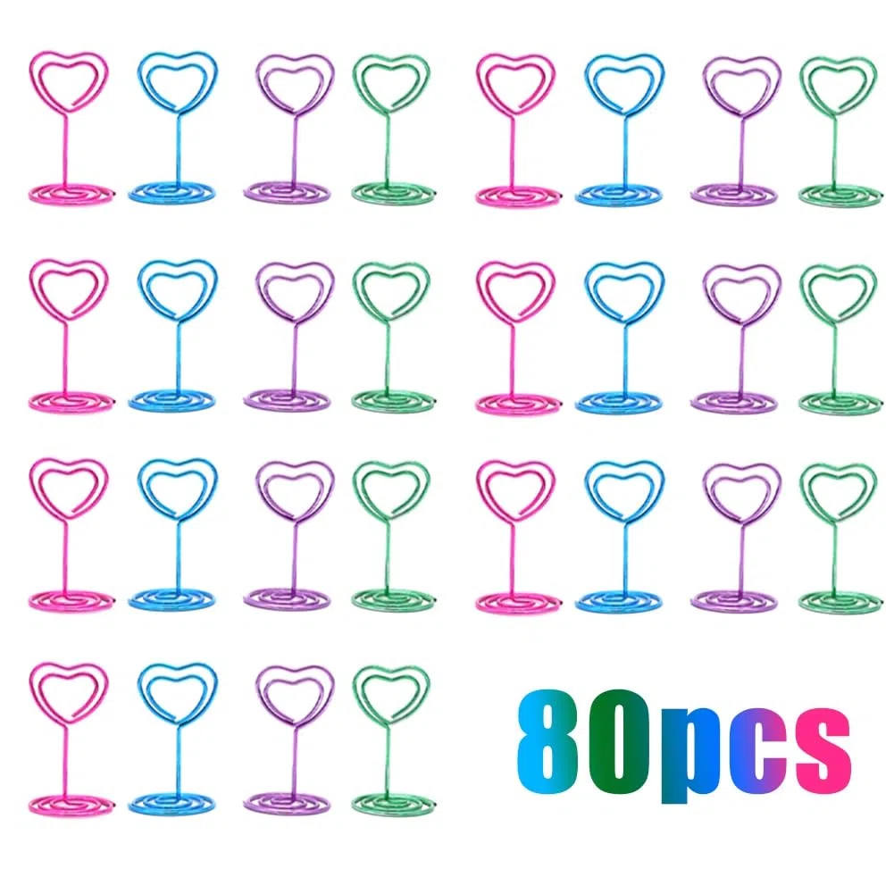 Portanúmeros de mesa, portatarjetas de lugar, 80 unidades, for bodas, cumpleaños, aniversarios y restaurantes.