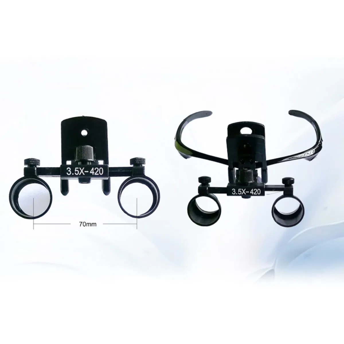 Lupa Binocular de 3,5 aumentos con Clip, Lupa de Cabeza de Laboratorio de Vidrio óptico DY-110