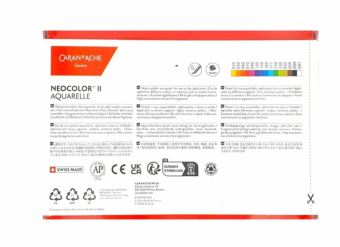 Caran d'Ache Neocolor II Lápices de cera acuarelables Lote de 15