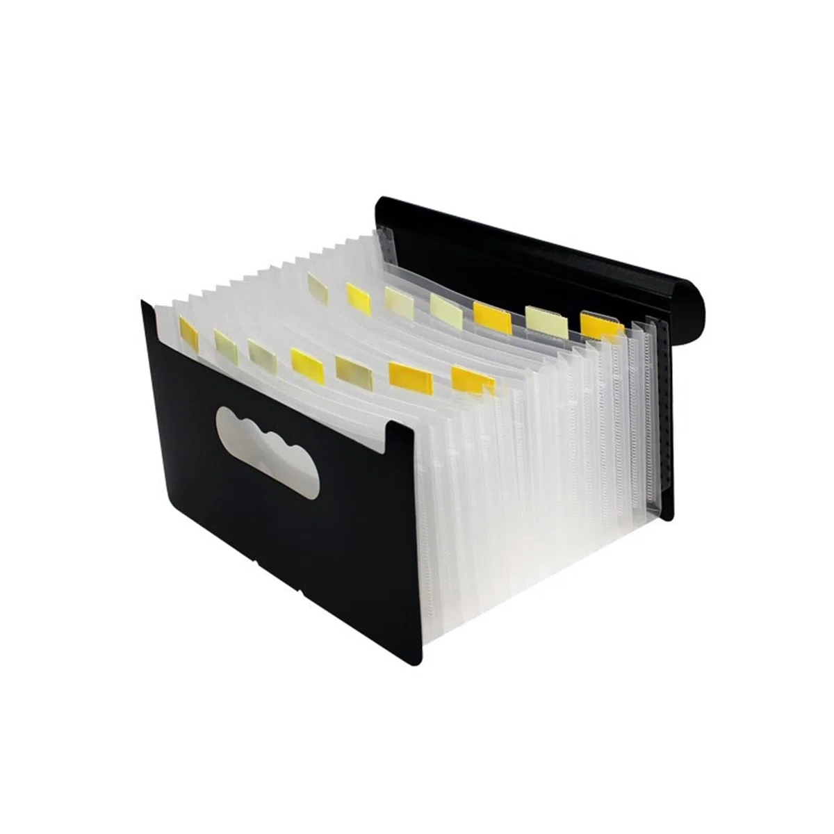 Carpeta Clasificadora Mini bolsa de órgano deslizante A5, bolsa de clasificación de facturas de múltiples capas, organizador de albaranes, carpeta permanente(Black 1,48 layers)