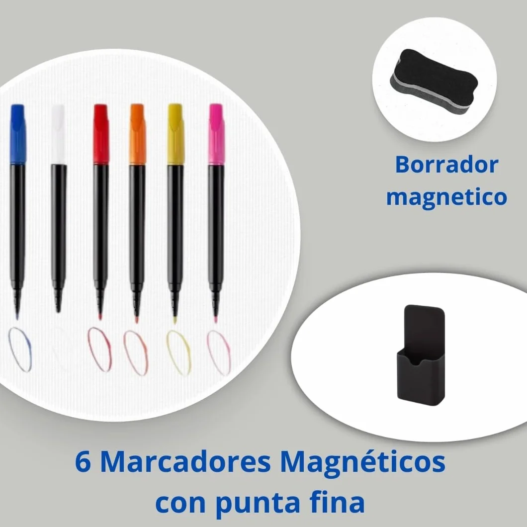 Calendario Magnetico Nevera Planificador Mensual Pizarra Magnetica 5 Rotuladores Borrador