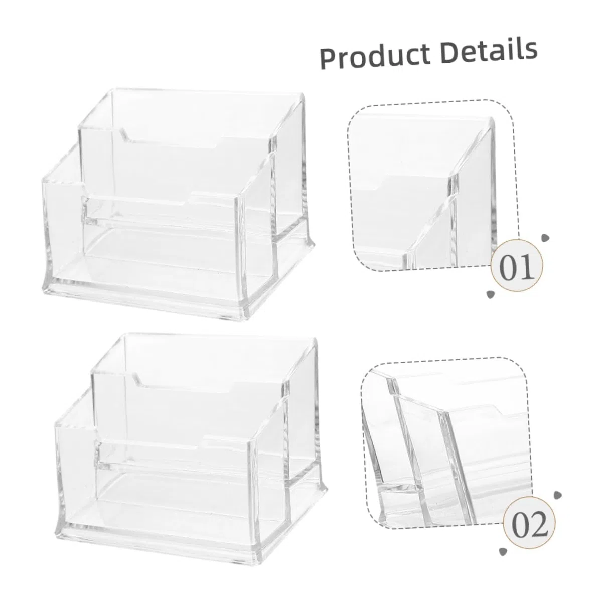 Tarjetero de Escritorio de Plástico Transparente, 5 Piezas | Ligero y Portátil, para Entornos Profesionales y Ferias, Organizador de Tarjetas para Mesa de Oficina