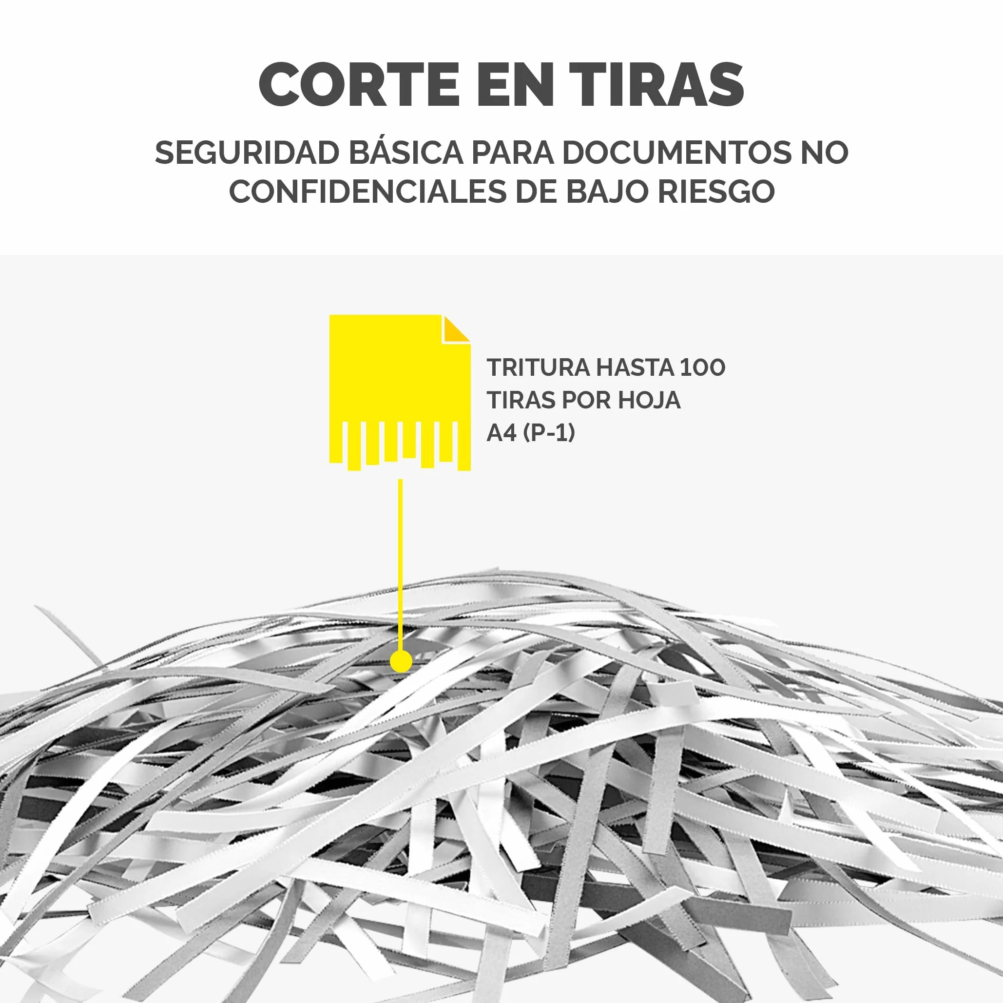 Fellowes P-25S Trituradora de Papel Corte en Tiras, 5 Hojas, 11L, DIN-P1, Negro