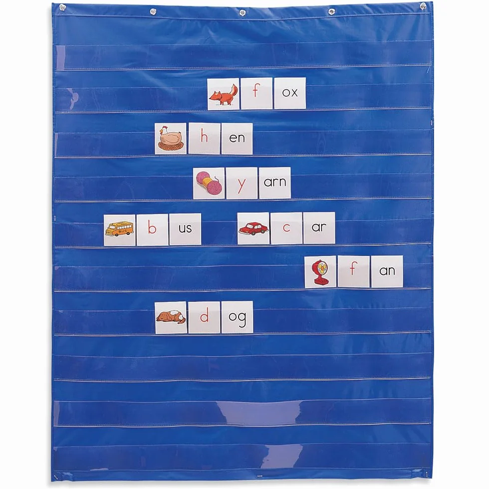 Learning Resources Panel de Bolsillos Educativo 10 Bolsillos Transparentes 85x107 cm para Aula Lectura Escritura