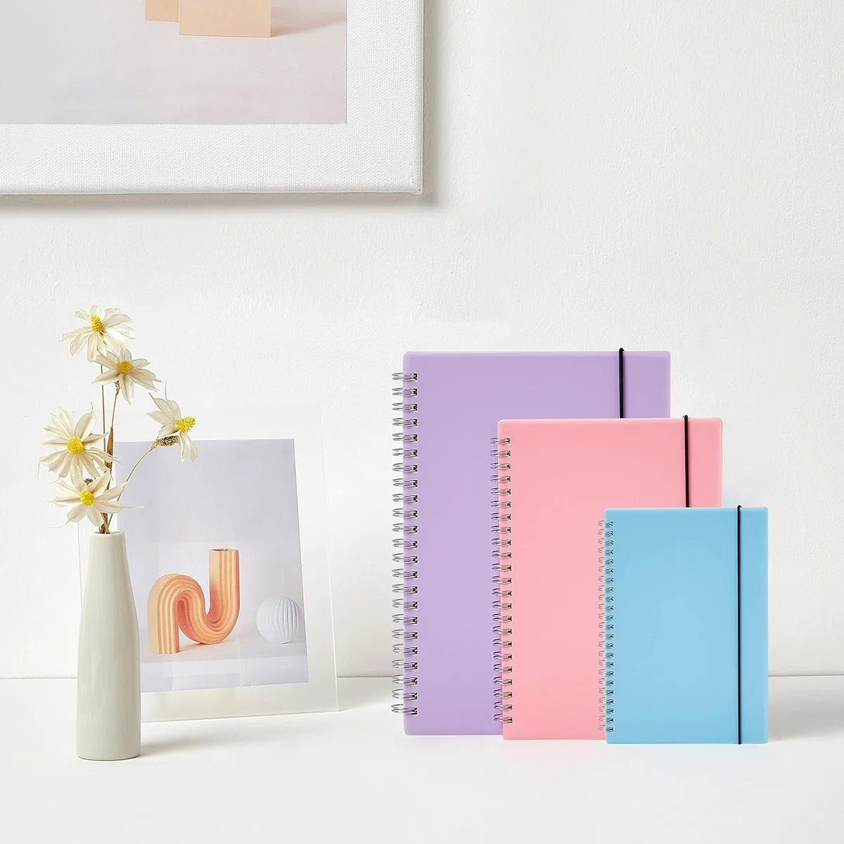 MSTONAL Paquete de 3 cuadernos en espiral, cuaderno grande con rayas universitarias de 8.5 x 11 pulgadas, 100 g/m², 7 mm, 80 hojas/160 páginas, cuaderno rayado universitario para escuela, oficina,