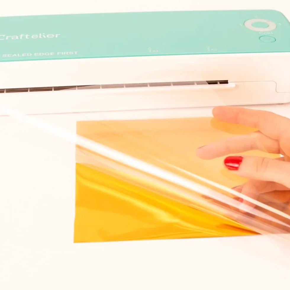 Craftelier Plastificadora en Calor y Frío y Aplicadora de Foil, 80-125 micras, Selladora 33 cm, Blanca y Menta