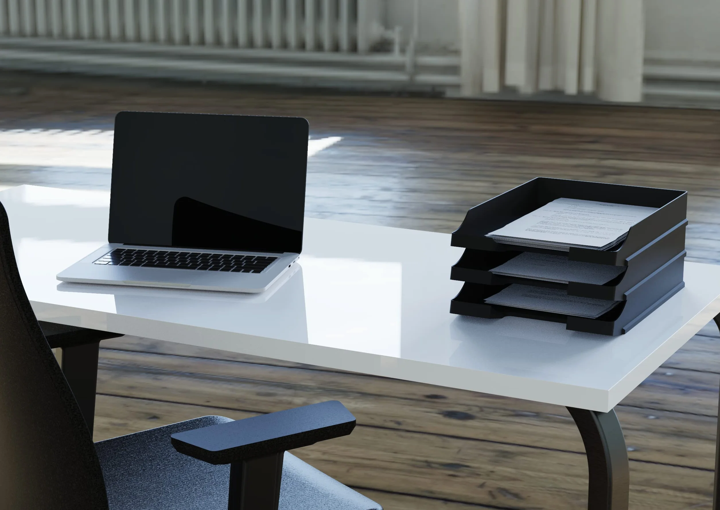 Detectalia Set de 20 Bandejas Portadocumentos A4 Negro Apilable Organizador Escritorio Plástico 35x25x5,2 cm