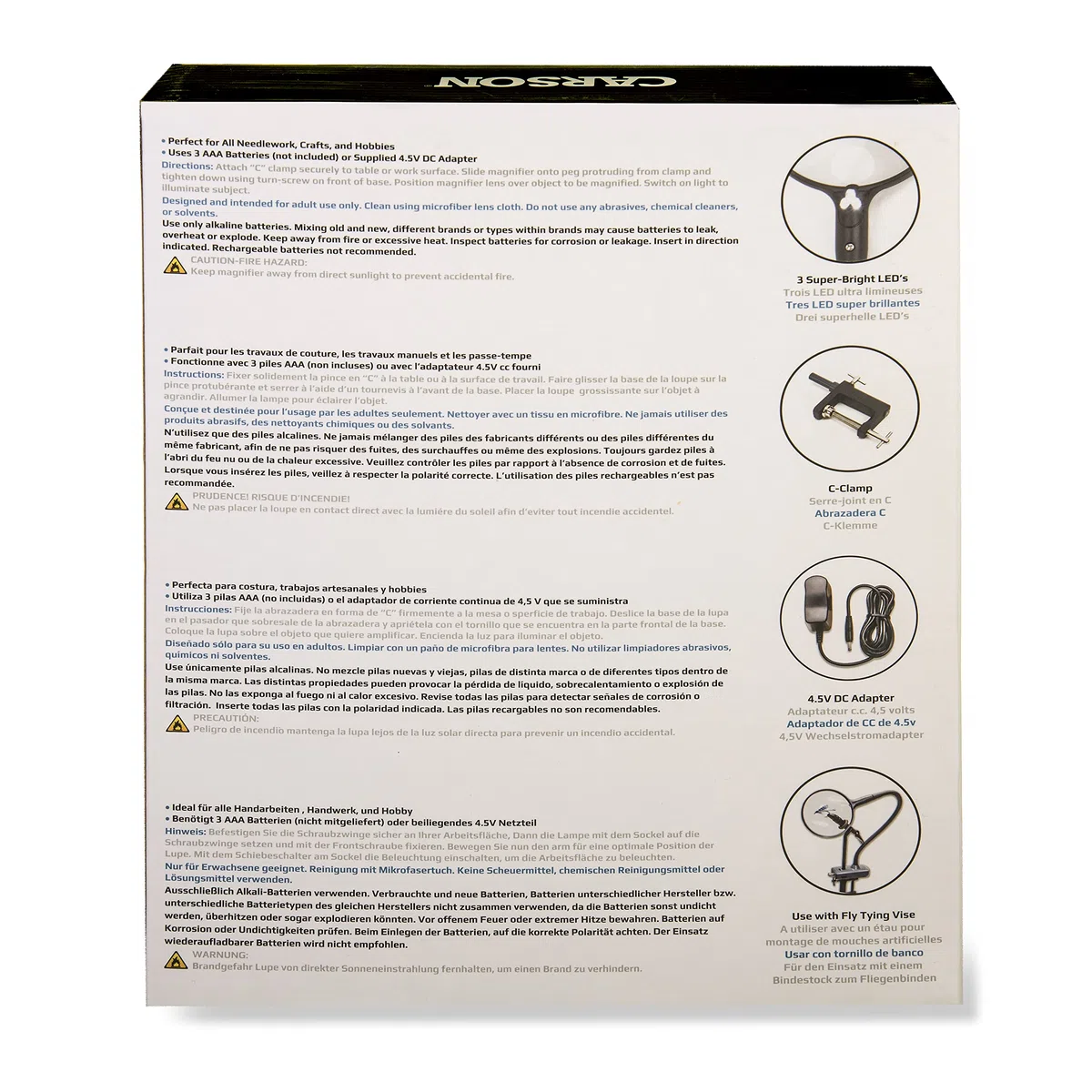 Carson MagniFlex 2X, Lupa asférica de sobremesa Manos Libres, con Lente puntual 3,5X, Soporte de sobremesa y Cuello Flexible Totalmente Ajustable para aficiones, Costura y Lectura (CL-65EU)