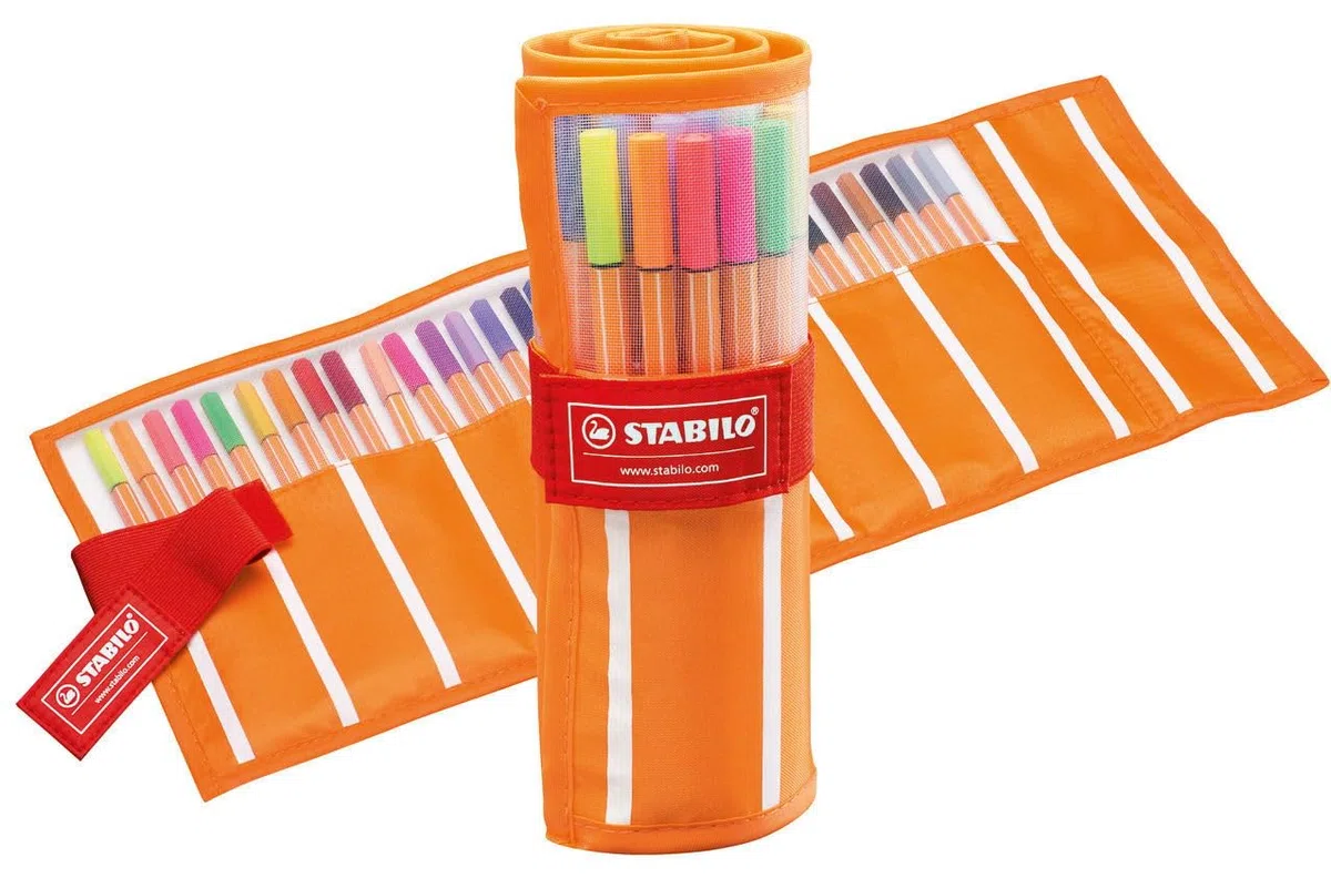 STABILO - Rotulador punta fina - point 88 - Estuche Rollerset de 30 - 30 colores diferentes