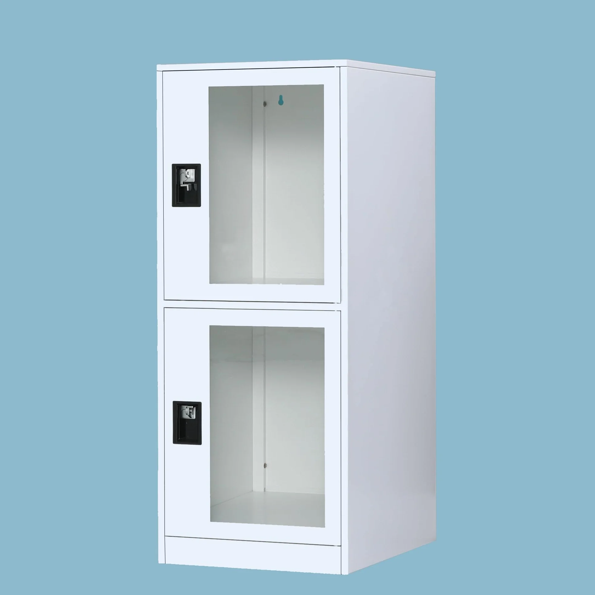 MECOLOR Gabinete de Almacenamiento con candado, pequeño archivador de Oficina, Armario de Almacenamiento de Metal para Sala de Estar, Gimnasio (Blanco Completo, G2V)