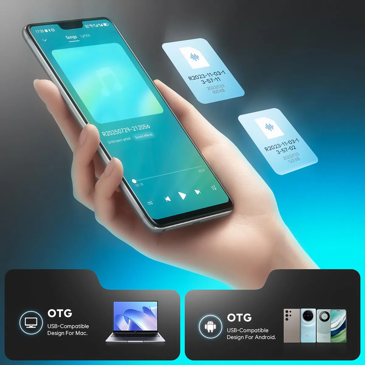 Grabadora magnética activada por voz de 72 GB, (7000 horas), grabadora de voz digital con reproducción, dispositivo de grabación de dictáfono, grabadora de cinta portátil con DSP 5.0-AI reducción de