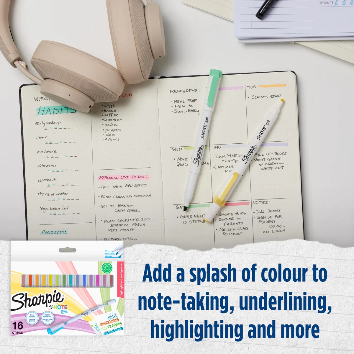 Sharpie Paper Mate Set de bolígrafos, rotuladores, subrayadores y mas | Suministros de papelería | Incluye rotuladores permanentes, portaminas y cinta correctora | 124 unidades