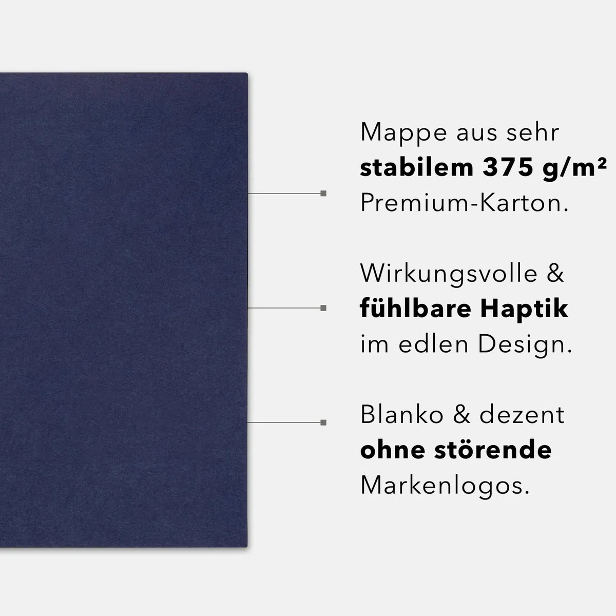 Carpeta de presentación A4 en azul marino (20 unidades) – Cartón premium muy estable de 375 g/m² – directamente del fabricante STRATAG – Carpeta de documentos carpeta A4 carpeta de papel carpeta de