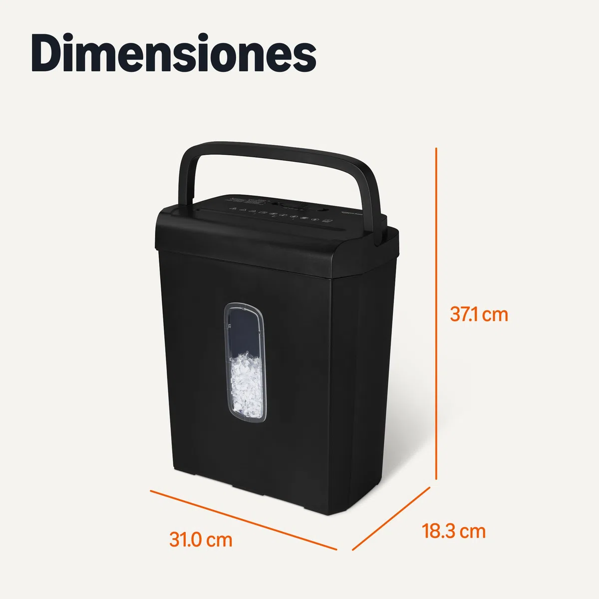 Amazon Basics Trituradora de Papel y Tarjetas de Crédito para 6 Hojas de Corte Cruzado, 14L, Negro