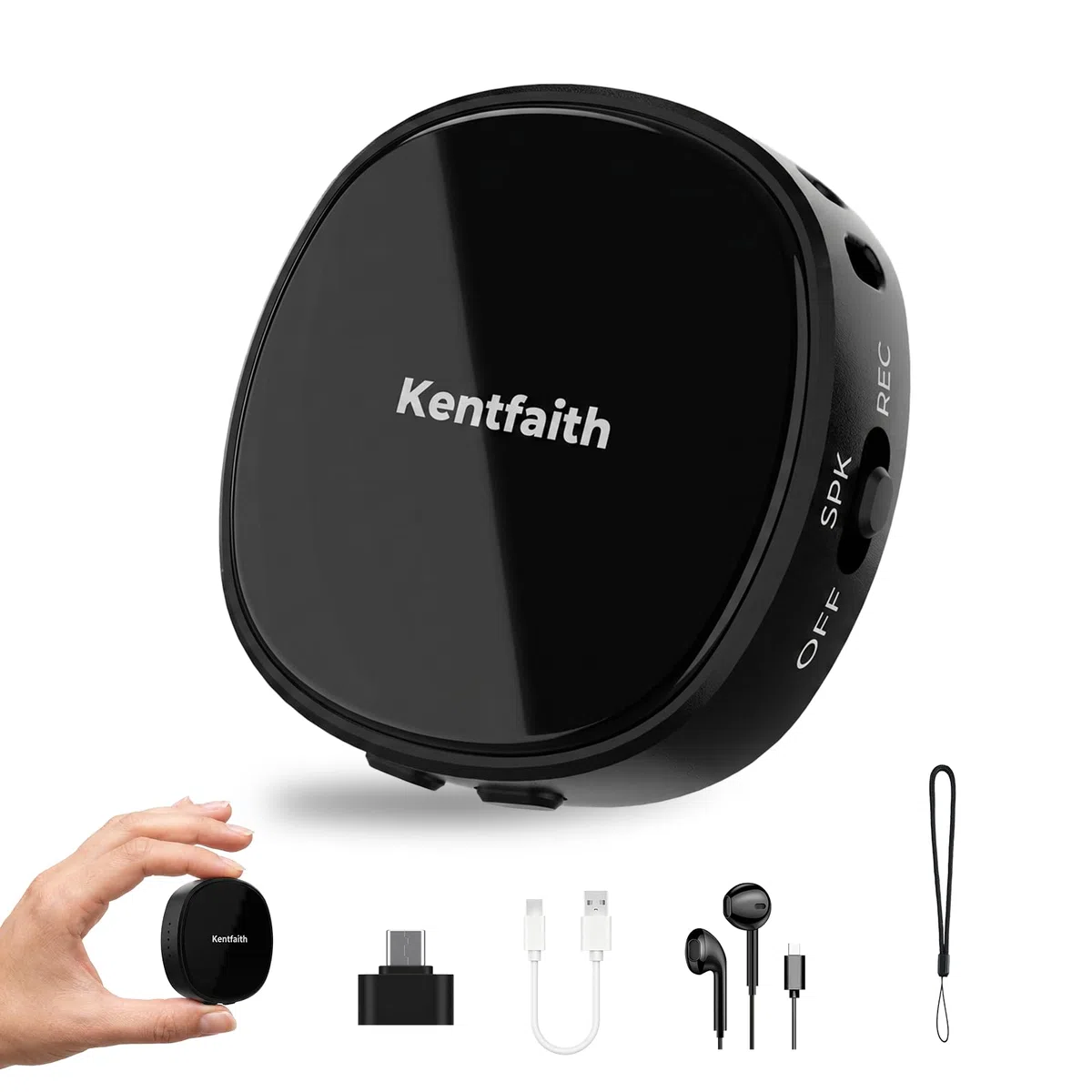 Kentfaith Mini Grabadora de Voz Magnética 128GB | Activación por Voz, Reducción de Ruido DSP, 25H de Batería, Grabadora Digital USB-C para Reuniones, Clases e Entrevista