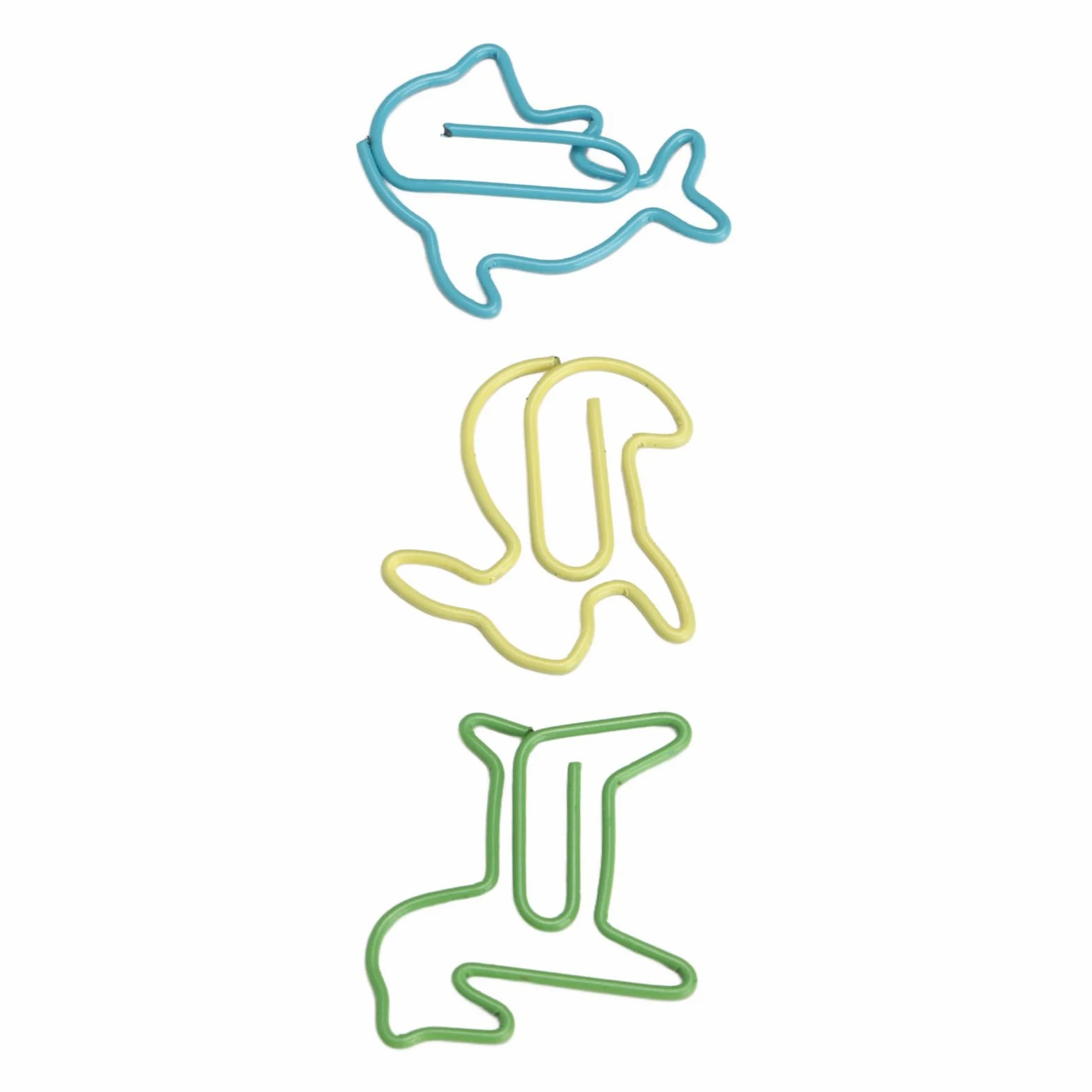 Yctze Clips de Papel, Clips de Papel de Metal, Mini Innovador Combo de Delfín de Conejo, Pequeños de Metal para Papeleo, Oficina, Escuela, 32 Cajas, 3 Colores