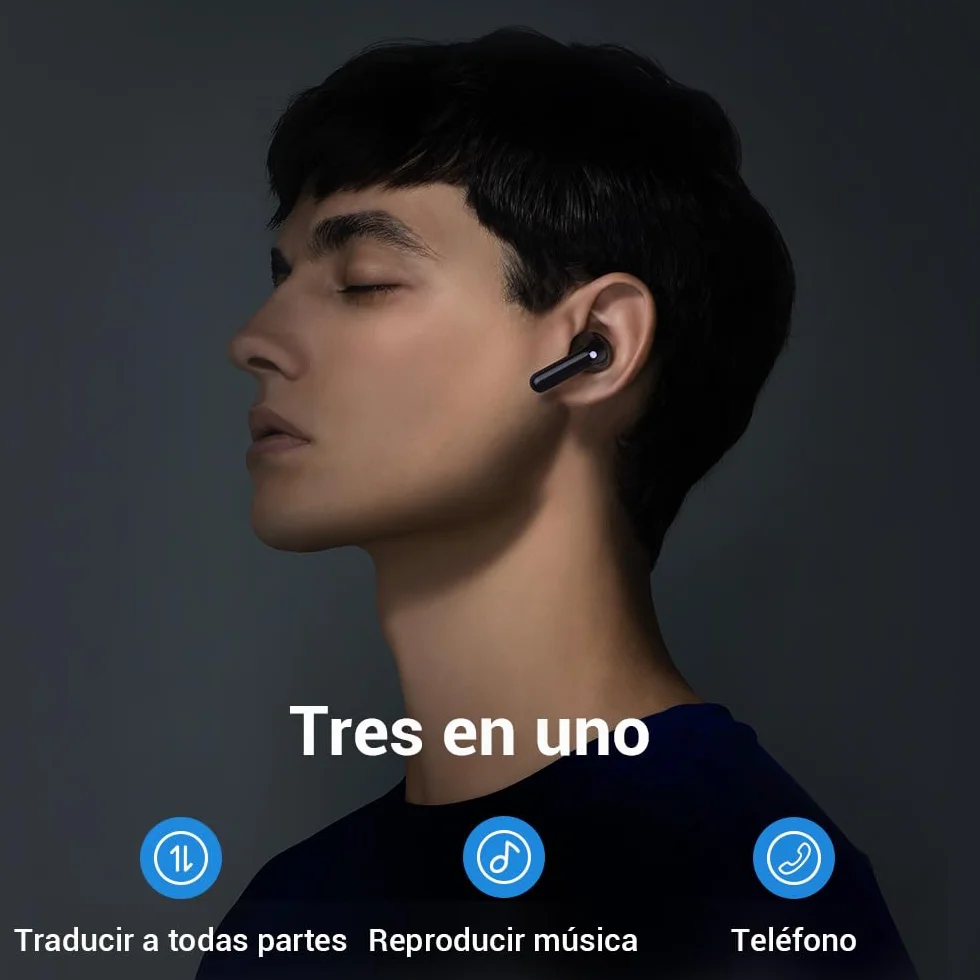 Timekettle M3 Traductor Instantaneo de Voz, Aplicación para 40 Idiomas y 93 dialectos, Traductor de Idiomas Explorar la Vida de los expatriados con Libertad, Compatible con iOS y Android
