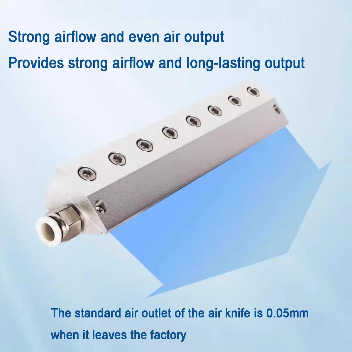 Soplador de cuchillo de aire, hoja de enfriamiento de secado de aire para producción industrial, herramienta de eliminación de polvo de aleación de aluminio, espacio de salida de 0.05 mm, compatible