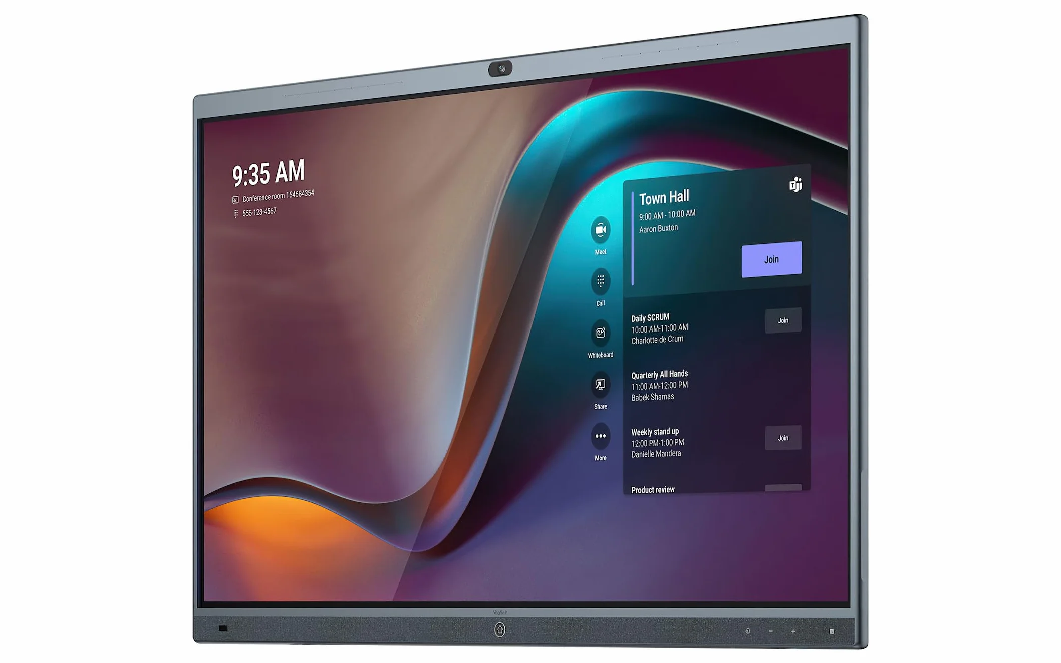 Yealink MeetingBoard Écran plat interactif 165,1 cm (65") LED Wifi 4K Ultra HD Noir Écran tactile Intégré dans le pr