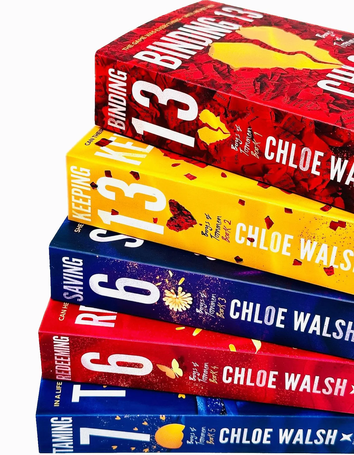 Foblit ltd Colección de libros Boys of Tommen Serie 5 de Chloe Walsh (Encuadernación 13, Conservación de 13, Ahorro 6, Redención 6 y Doma 7)