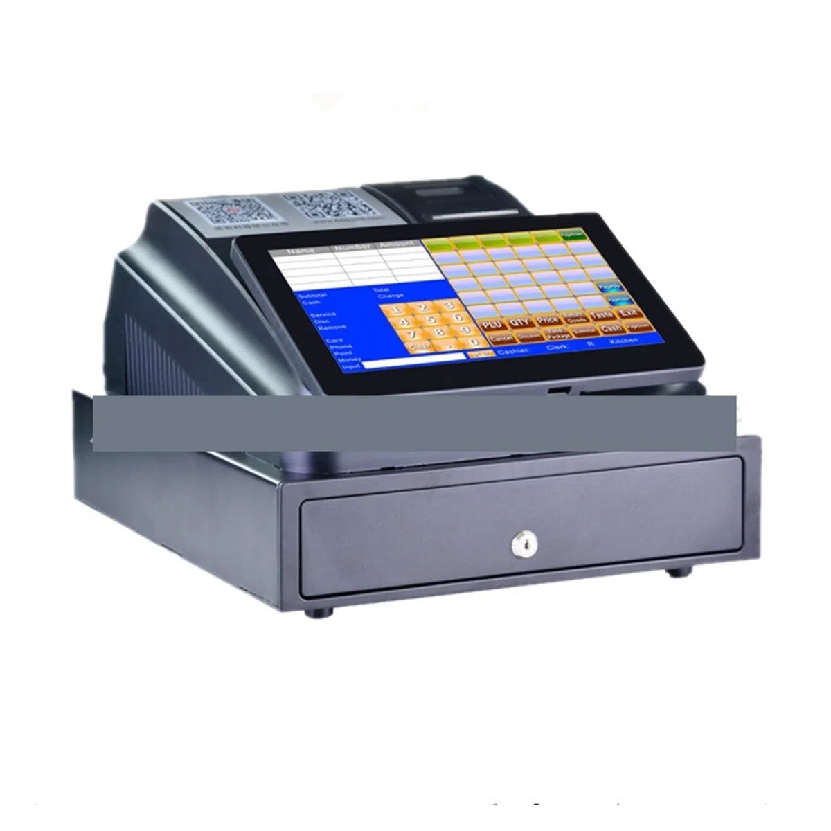 Caja registradora para pequeñas empresas, Caja registradora electrónica inteligente con pantalla táctil integrada, caja registradora sin mantenimiento for comida rápida, té, leche y refrigerios para s