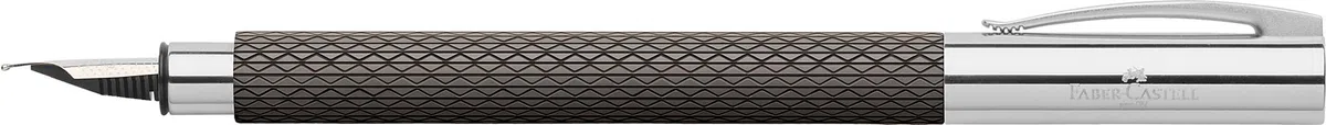 FABER-CASTELL - Pluma estilográfica Ambition OpArt Black Sand, plumín F | Pluma estilográfica con cuerpo de resina noble, plumín de acero inoxidable, cartuchos y convertidor, incluye estuche