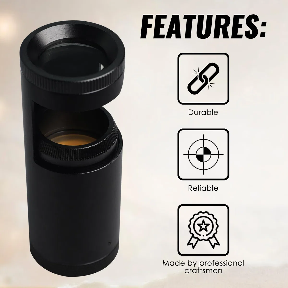 Polariscopio portátil de doble lente de mano de 93 mm de longitud, con 24 mm de diámetro, luz LED integrada, herramienta de propiedades ópticas para joyero, gemólogo para identificar piedras preciosas