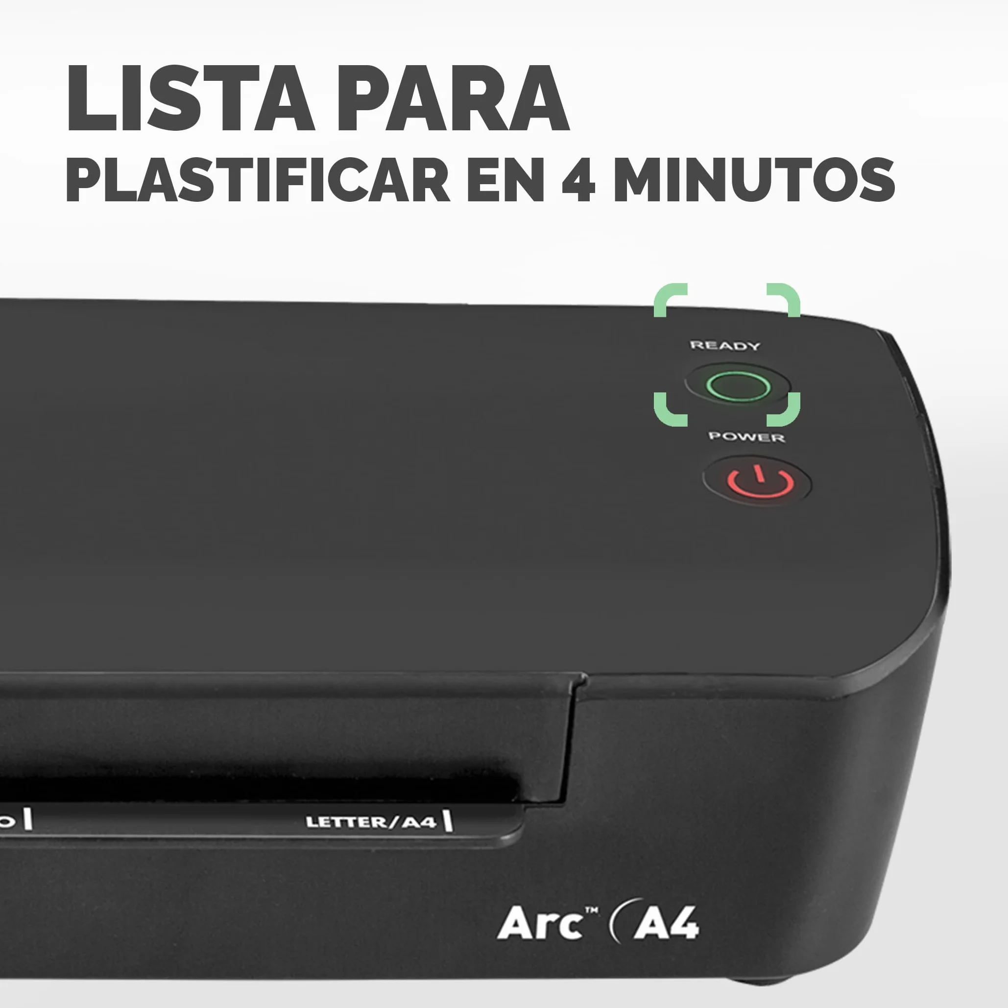 Laminadora Fellowes Arc A4, para plastificar en caliente bolsas de hasta 80 micras, palanca antiatascos, pasatiempos creativos, 30 cm/min, 4570001