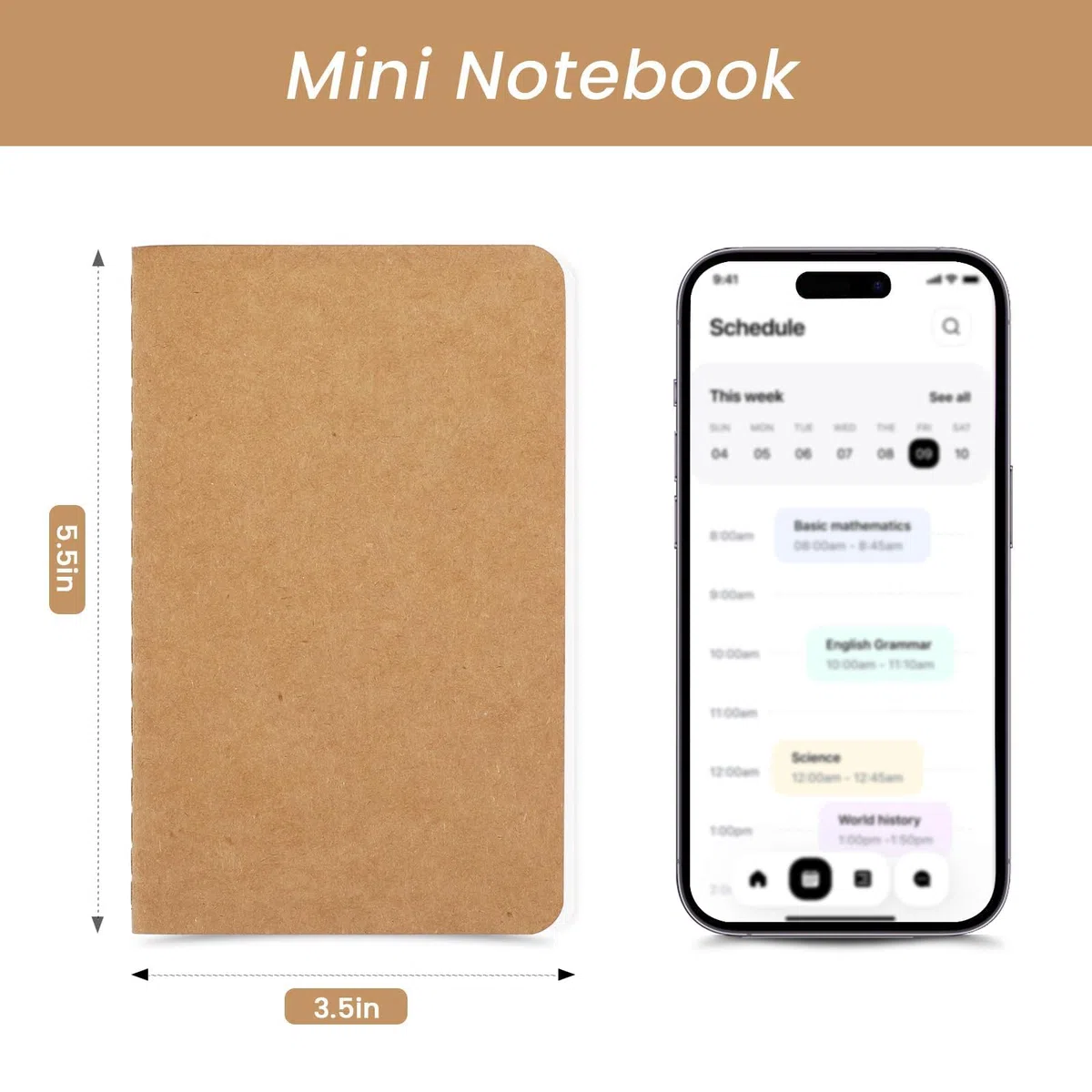 Oucaru 64 mini cuadernos a granel, 3.5 x 5.5 pulgadas, marrón, 60 páginas de papel en blanco, juego de cuadernos de bolsillo pequeño, mini blocs de notas para niños, estudiantes, viajeros, suministros