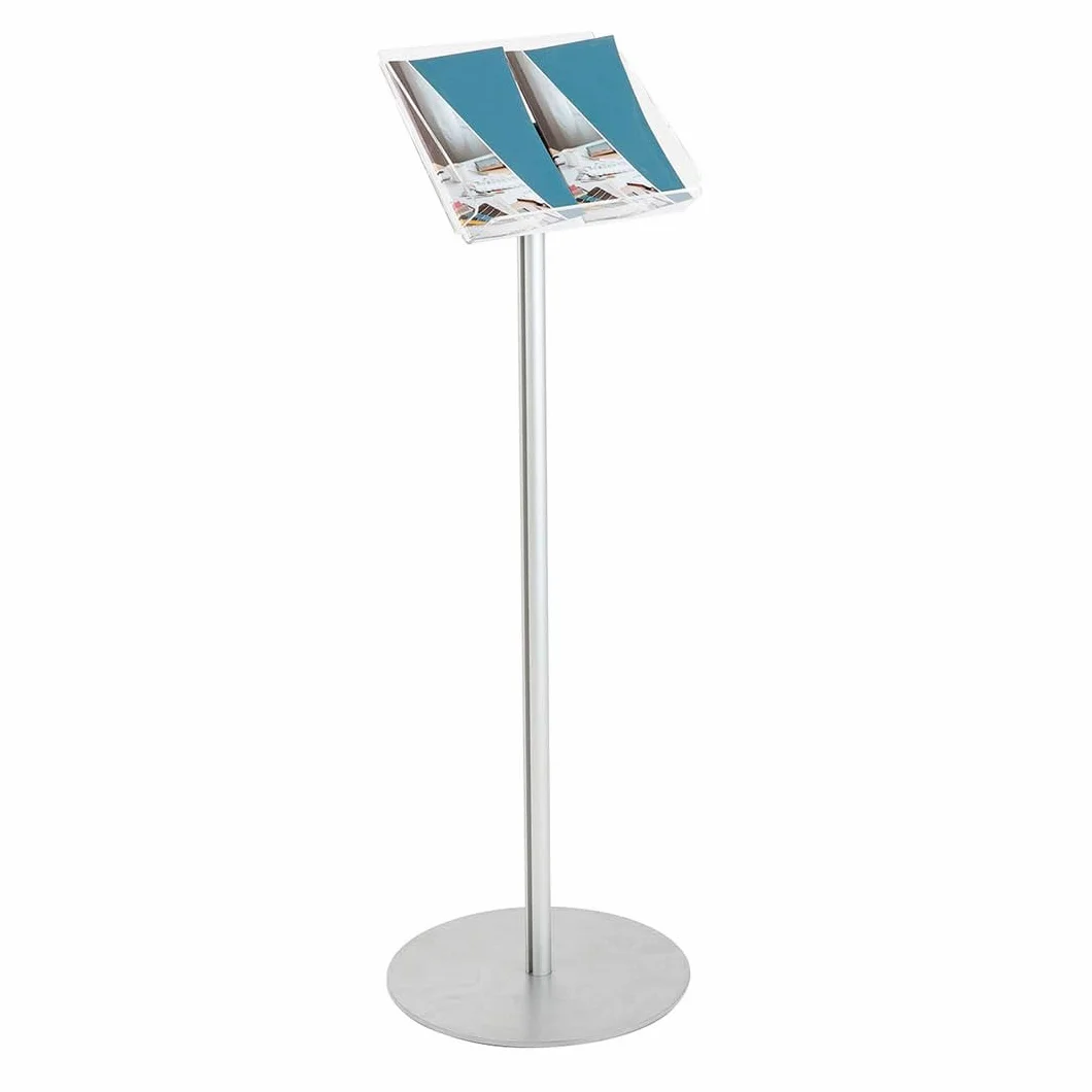 Danieli Store | Expositor publicitario de pie con atril apoyalibros tamaño A4 horizontal | Soporte de metacrilato para Libros, Catálogos y Menú