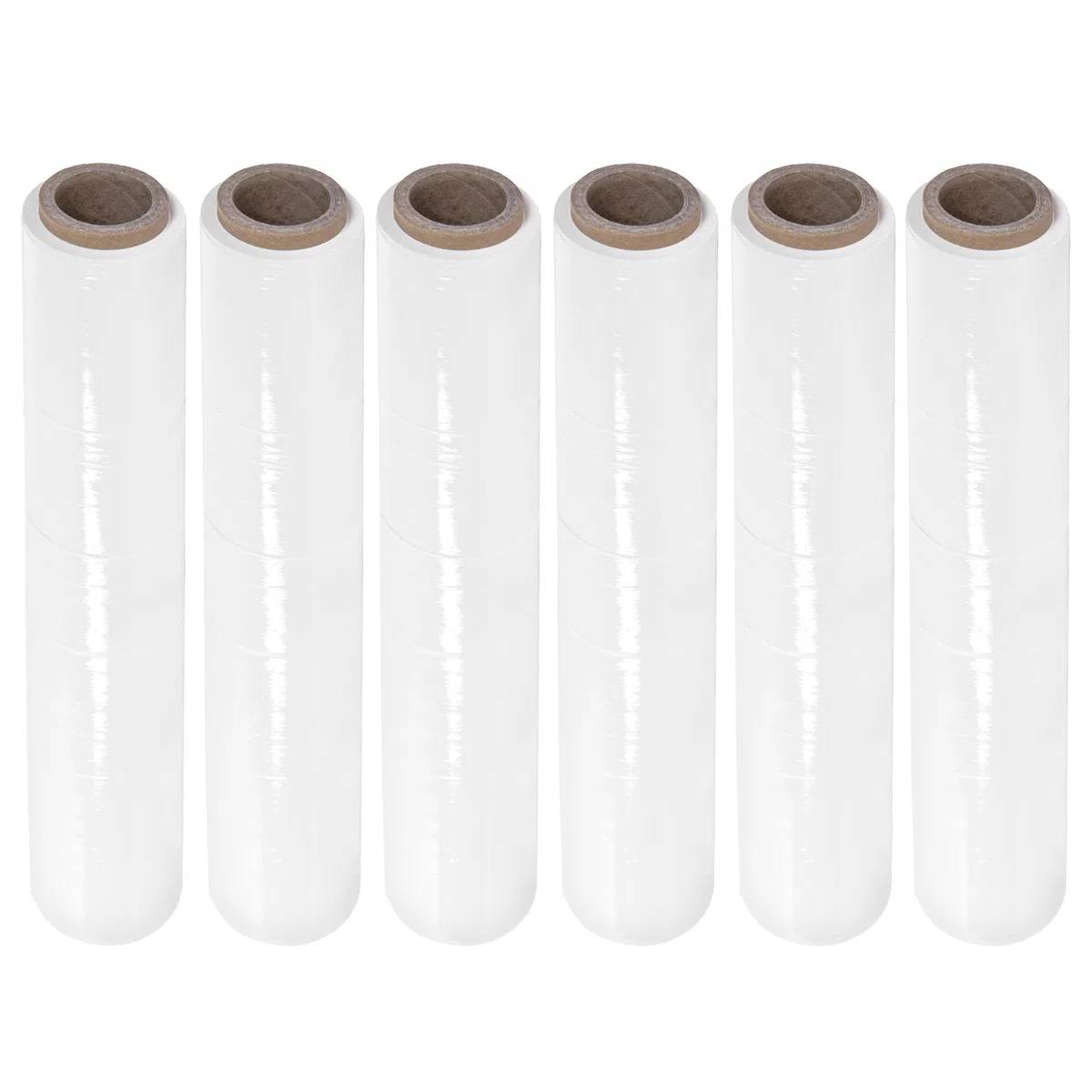 6 Rollos Film Paletizar Blanco Opaco Elástico, Bobinas Estirables de 1,8 Kg, ancho 50 cm, 23 micras. Mudanzas, Envolver, Embalar, Precintar, Proteger