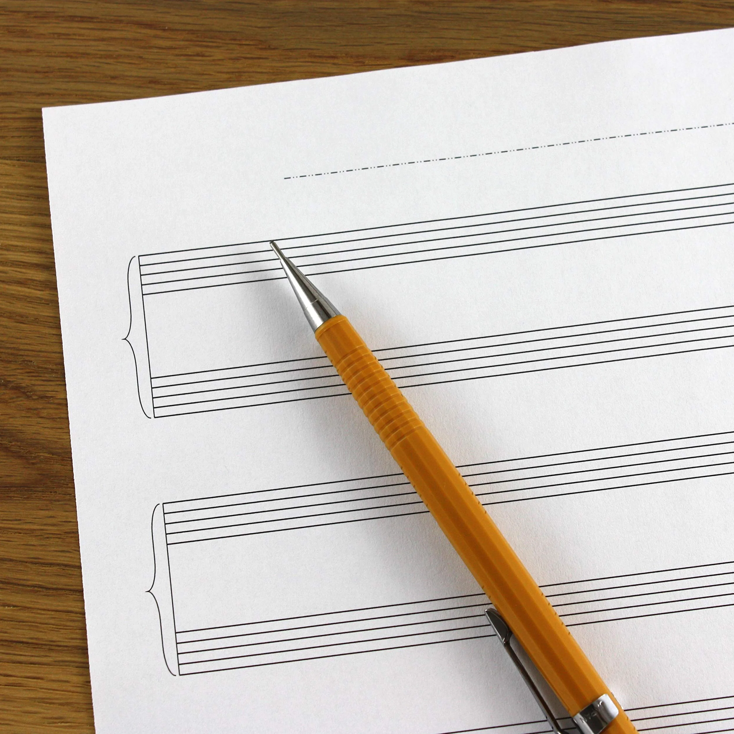 A4 música Manuscript Paper Pack – doble pentagrama Personal – 30 hojas sueltas hojas
