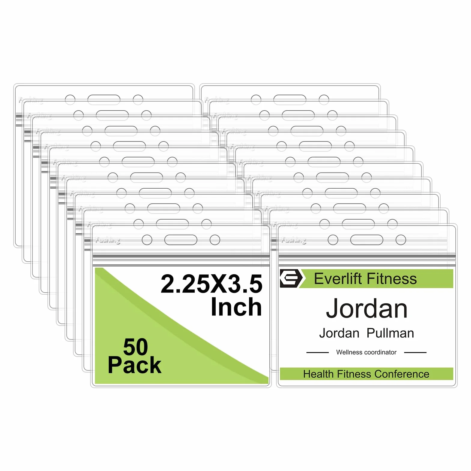 Fushing 50 Piezas Funda de Tarjeta,Estuche Para Tarjetas de Identificación,Soportes para Tarjetas de Horizontal de Plástico Transparente con Cremalleras Impermeables y Resellables (100x85)