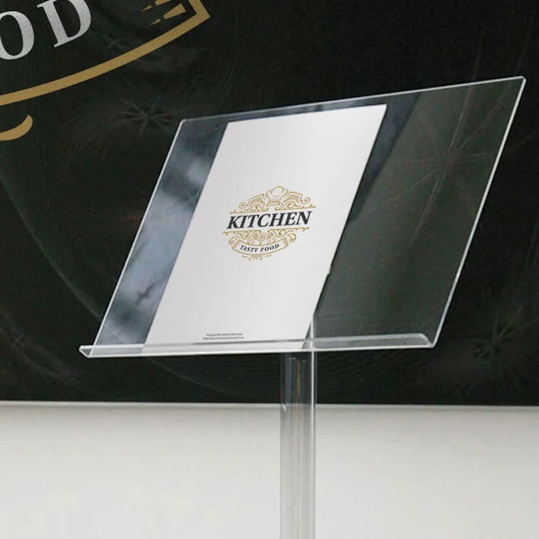 Danieli | Expositor publicitario de pie con Atril apoyalibros tamaño A3 Horizontal | Soporte de acrilico Transparente para Libros, Catálogos y Menú | Soporte de acrilico de pie para Mostrar Aviso