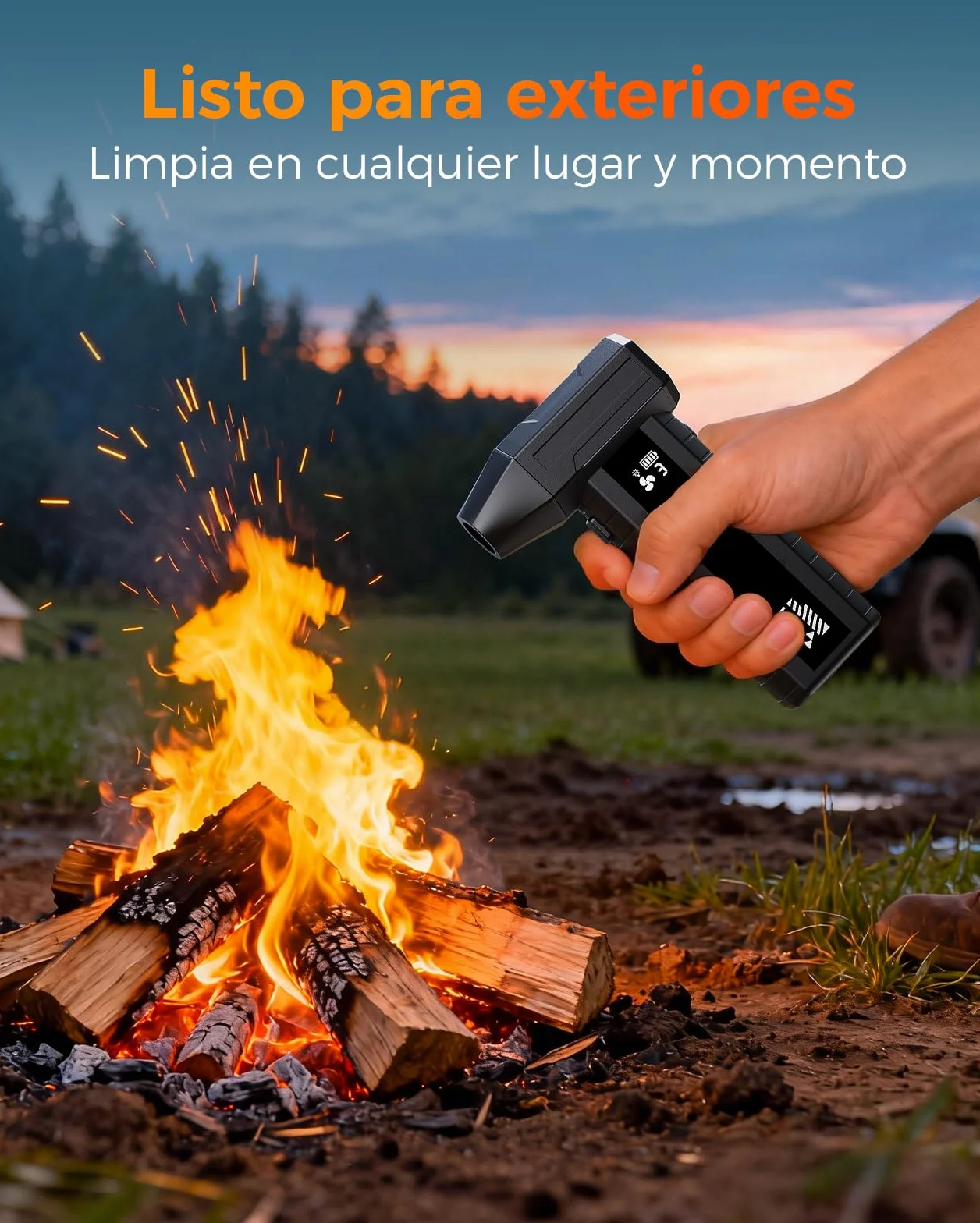 Soplador de Aire Potente – Mini Soplador Batería 200.000 RPM, 10.500 mAh, para Limpieza PC & Teclado, LED, Pantalla Inteligente, Recarga USB-C