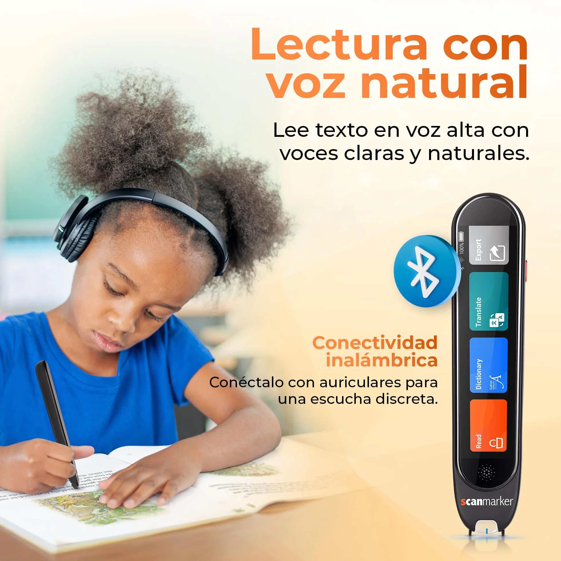 Scanmarker Pro | Lápiz Escáner Traductor y Lápiz Lector de Texto | Bolígrafo Traductor de Idiomas Multilingüe para Lectura, Aprendizaje de Idiomas e Apoyo a la Dislexia