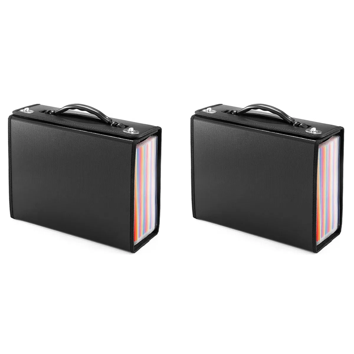 lascivious 2X Carpeta de Archivos Expandible de 24 Bolsillos, Organizador de Archivos Acordeón, Organizador de Recibos de Documentos de Papel Plástico para Negocios, Oficina