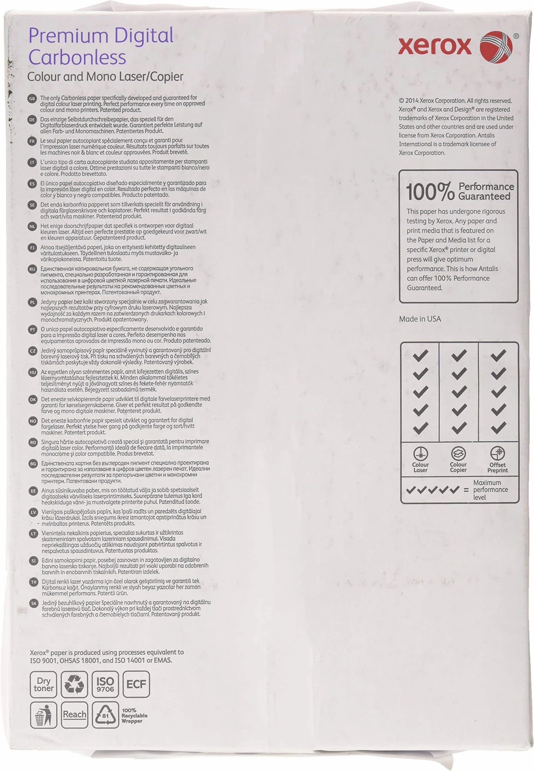 Xerox NCR - Papel autocopiativo para impresoras láser y fotocopiadoras (167 hojas, 3 capas, libre de carbono), color blanco, amarillo y rosa