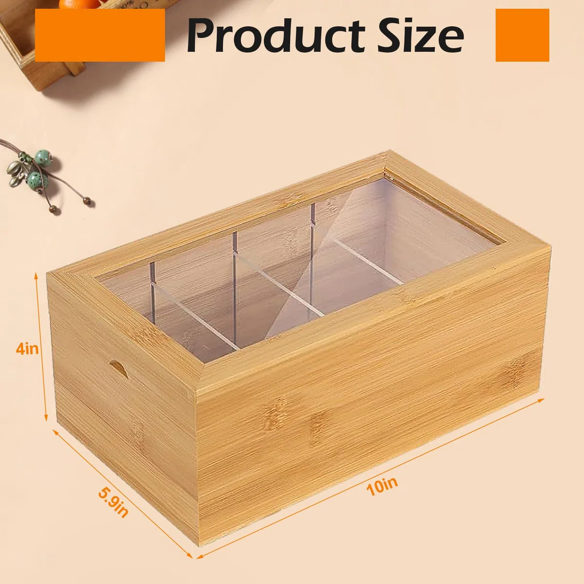 Karteikarten Box,25,4x14,9x10cm,Karteikasten Holz mit Transparent Deckel,Box für Karte,Vookabelbox Lernkarteibox,Vookabelkarten,Karteikartenbox für Büro Schulen Heim (Karteikarten nicht im Enthalten)