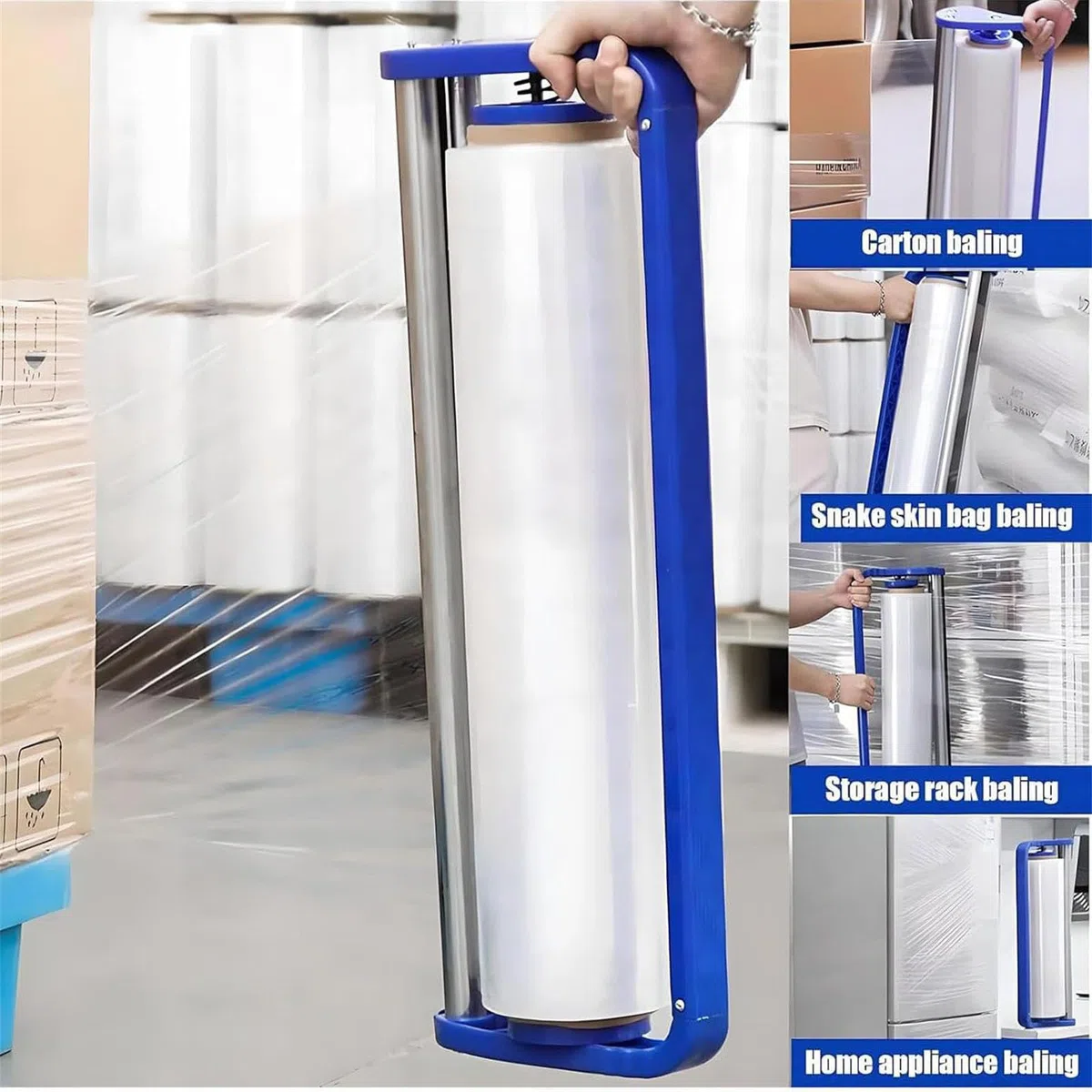 Máquina envolvedora de Film Estirable, dispensador de Film Estirable de 50 cm, máquina de Embalaje Manual portátil de Film Estirable para supermercados y fábricas.