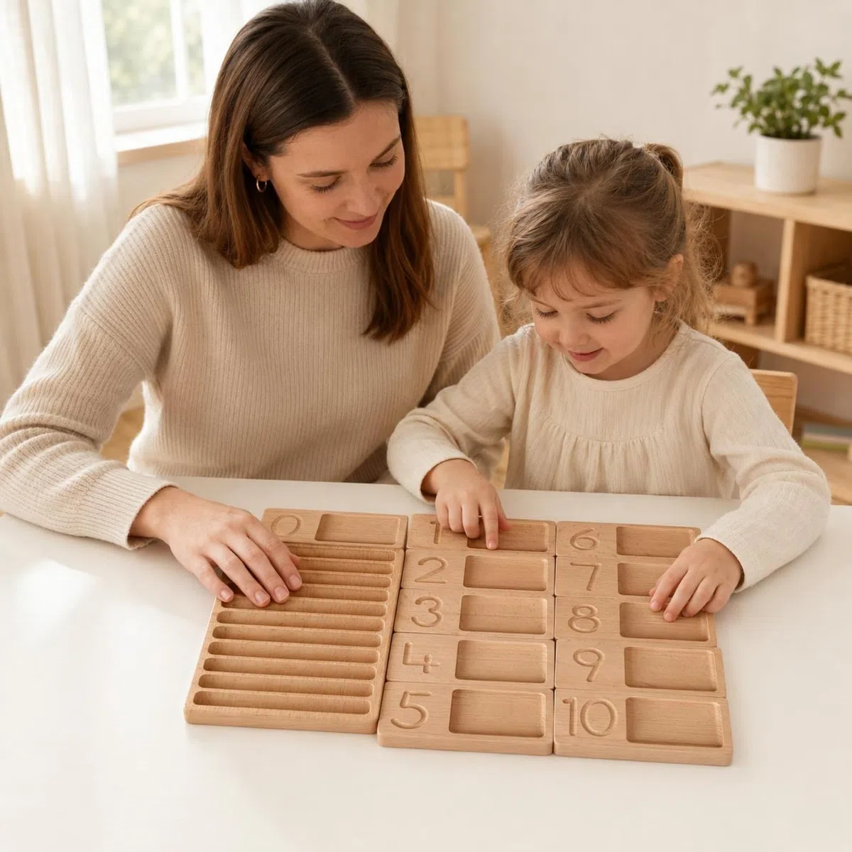 Tablero Encaje Numérico sin Acabado Tablero Numérico Infantil Preescolar Material Didáctico para Niños