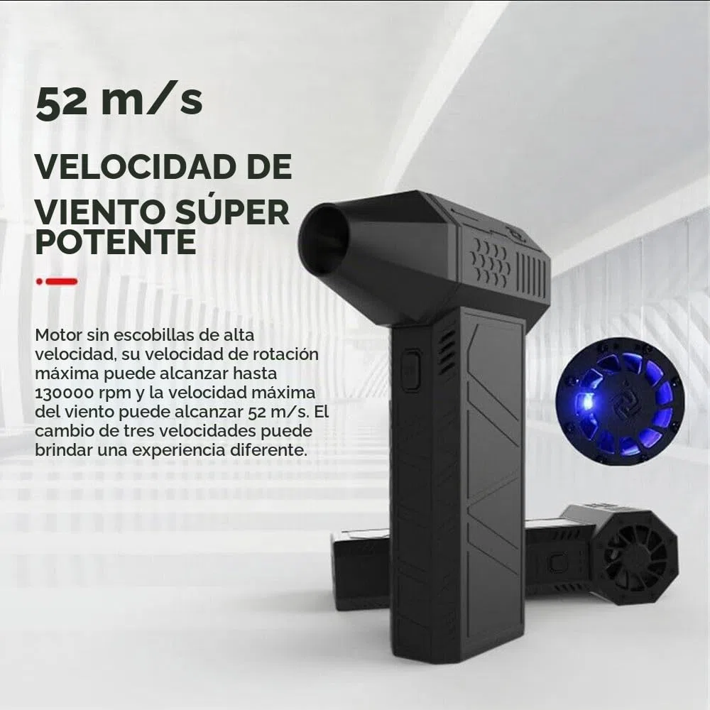 Hydrayne Air Blaster 2,0, Mini plumero de aire eléctrico Recargable Hydrayne, 3 engranajes ajustables, potente soplador de 130000 RPM con luz