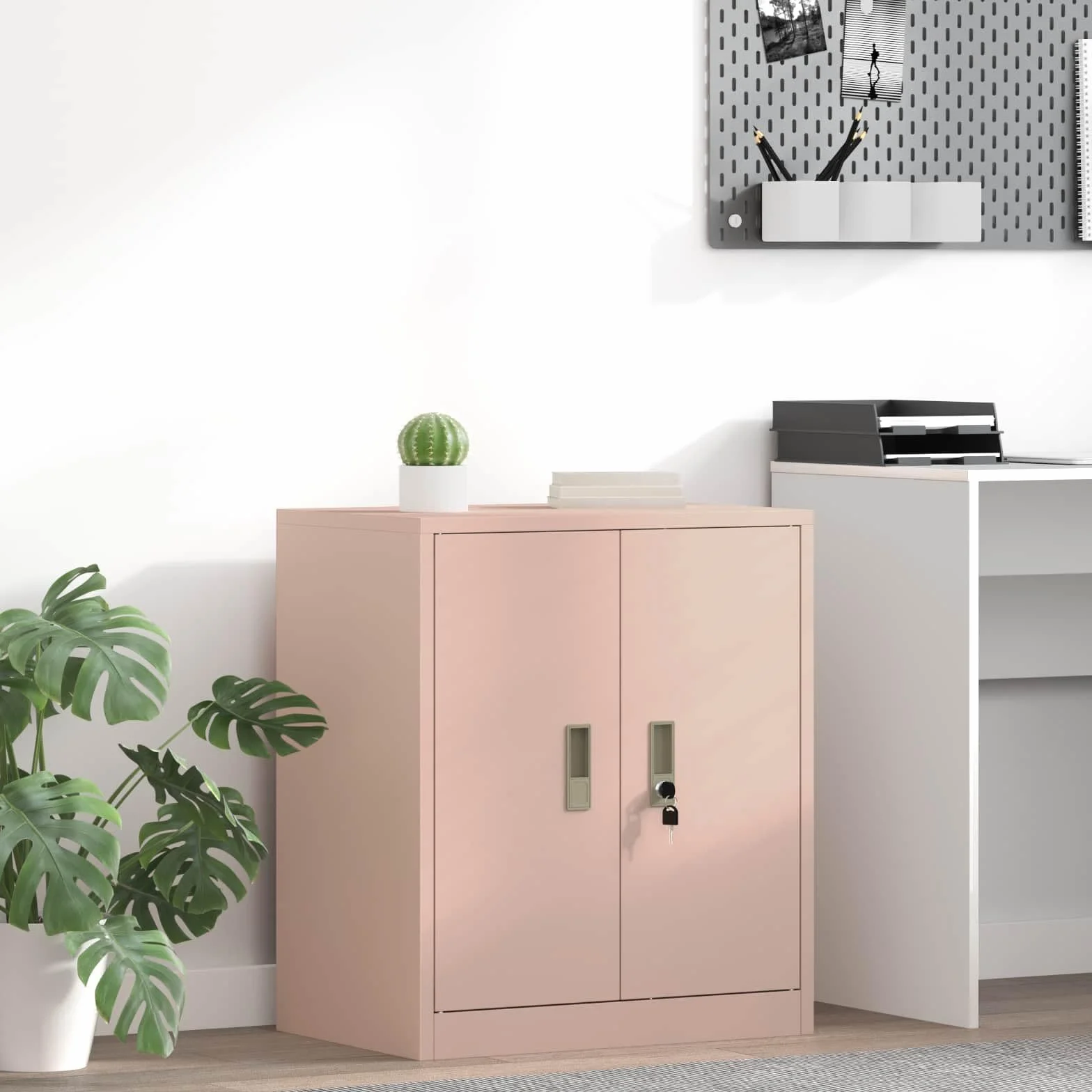 vidaXL Armario de Almacenamiento Rosa 60x40x70 cm Acero con Cerradura