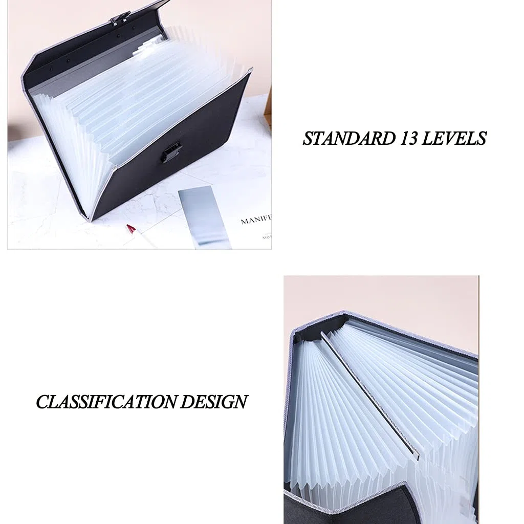 Carpetas de plástico, Carpeta de documentos, Organizador de recibos de documentos de papel de facturas de plástico, Maletín con bolsa for documentos resistente al agua A4 de 13 bolsillos (C (Color :