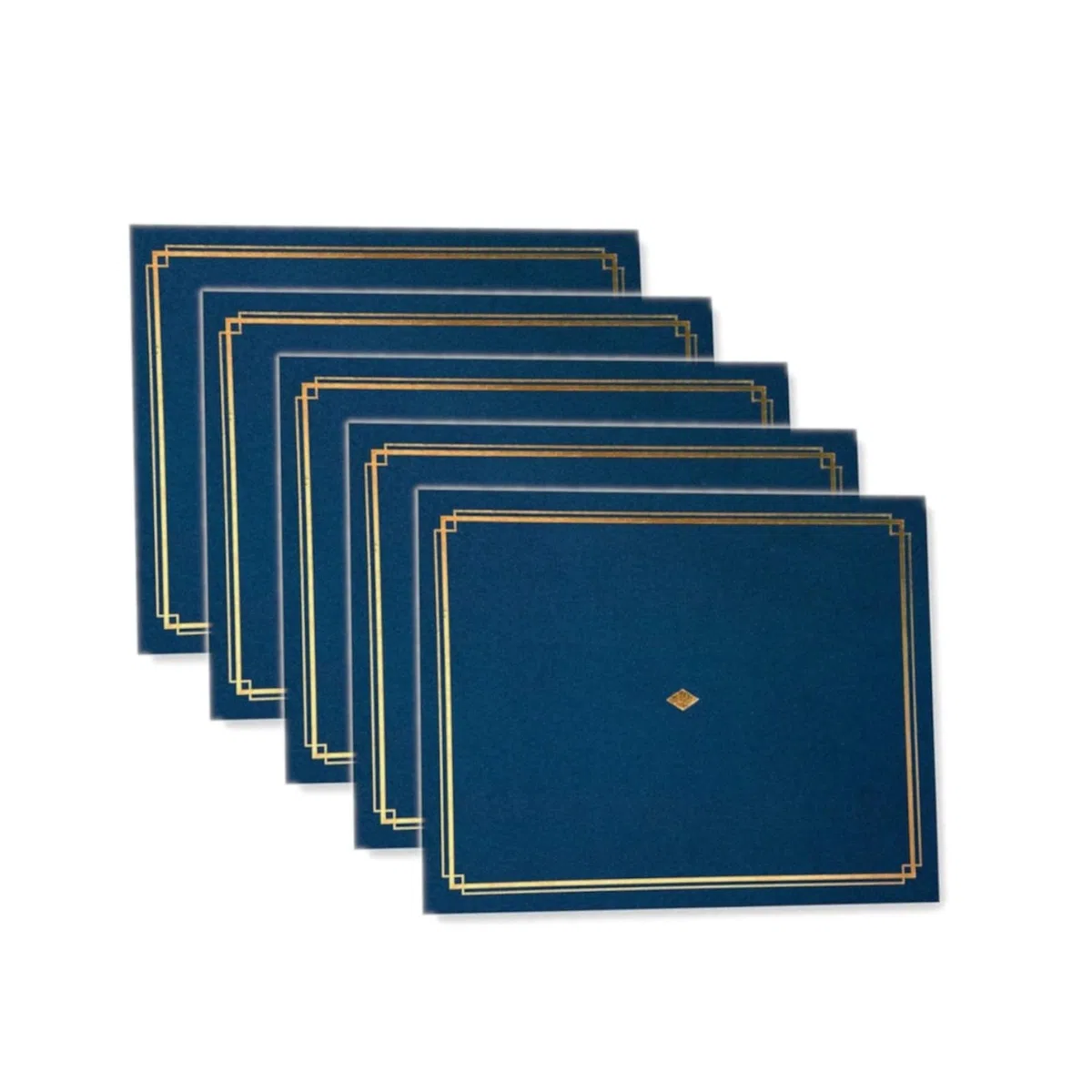 Gartner Studios Soporte para certificado, azul con detalles de lámina dorada, se adapta a documentos de 8.5 x 11 pulgadas, 36 unidades