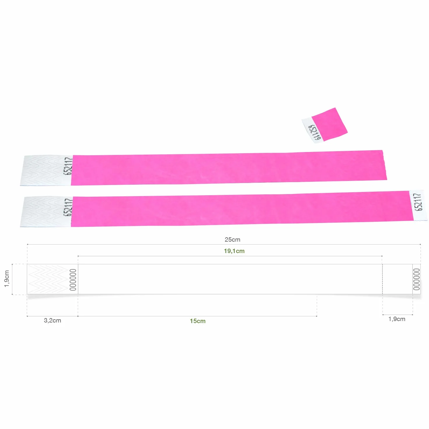 Pack 600 Pulseras papel TYVEK para eventos 19mm Multi colores